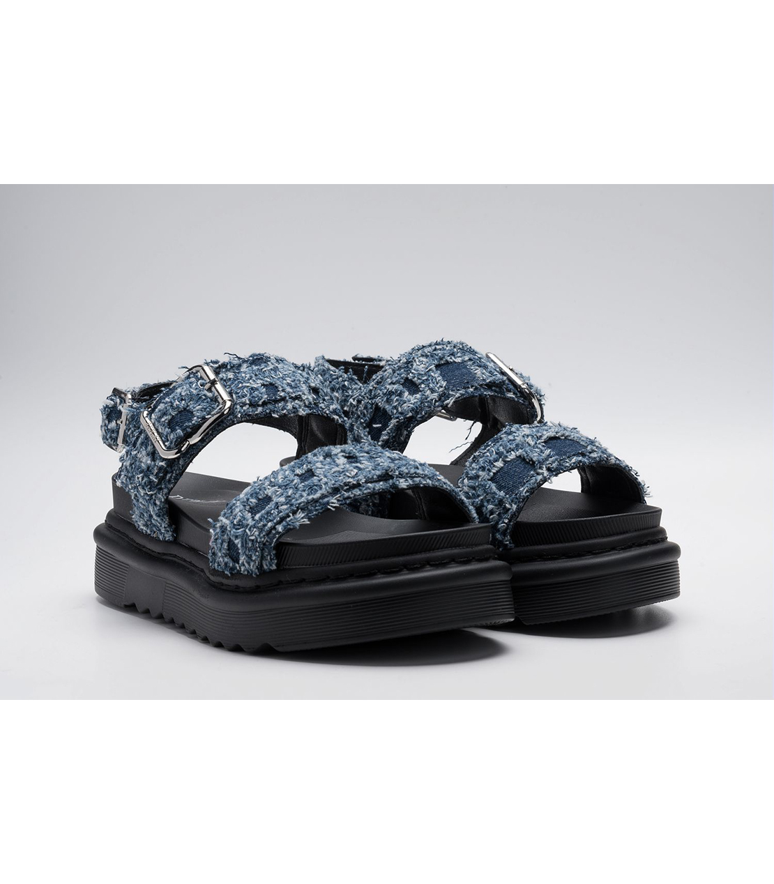 デニムダブルバンドフラットソールサンダル 詳細画像 インディゴ 3